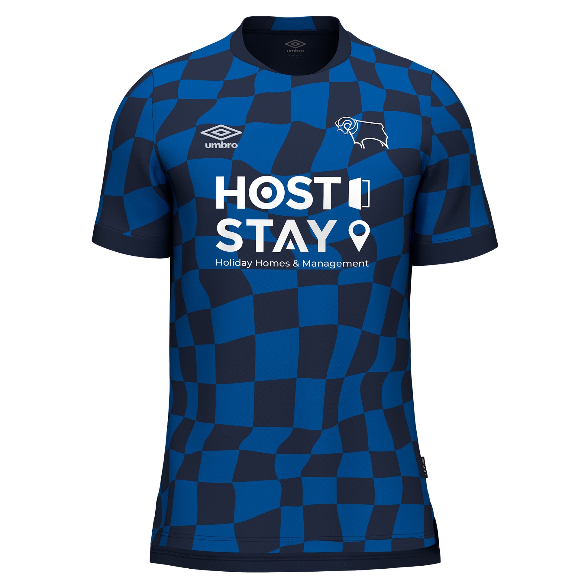 Navy-Blue-White - Front - Umbro Childrens-Kids 23-24 Derby County FC Away Jersey
