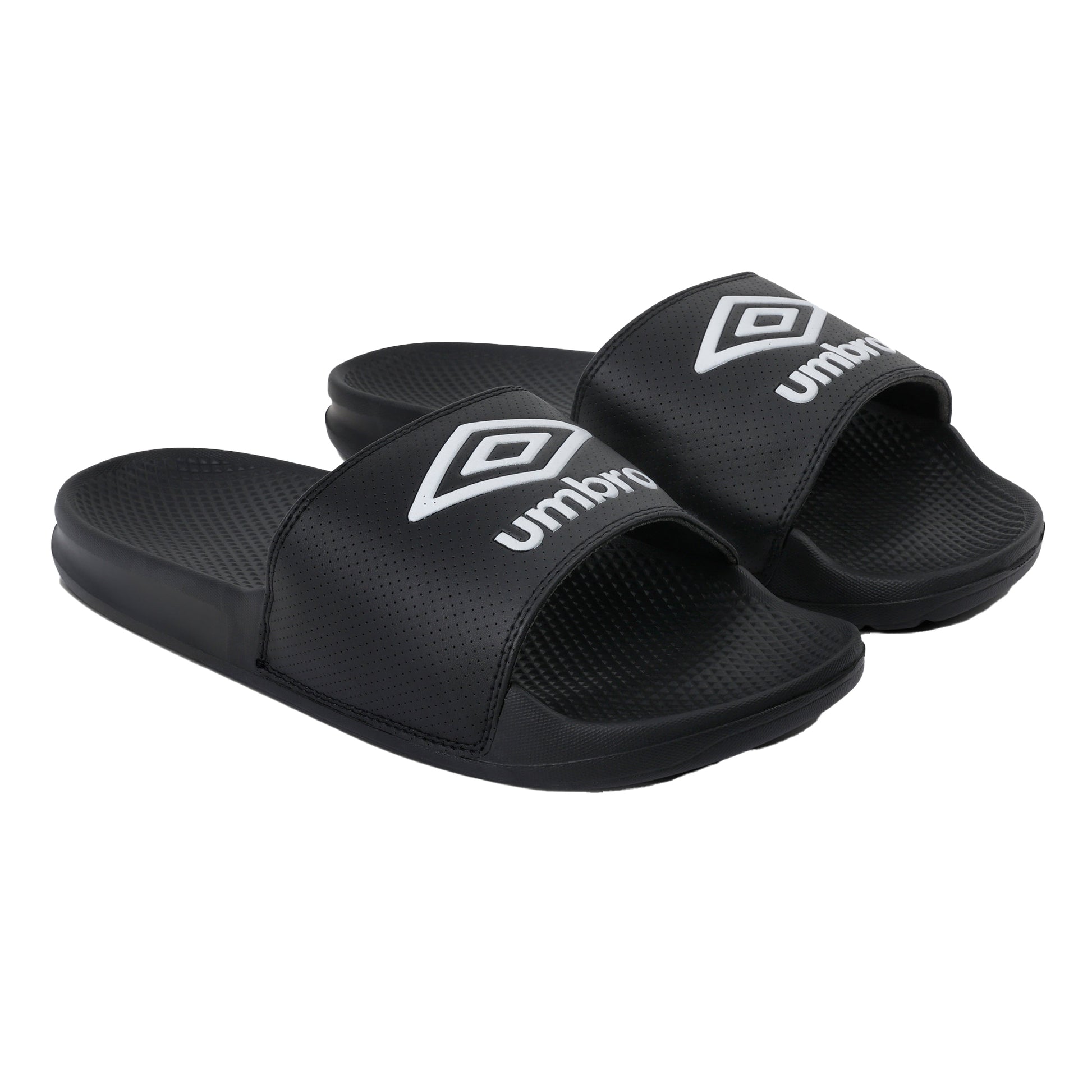 Black-White - Pack Shot - Umbro Mens Squadra II Sliders