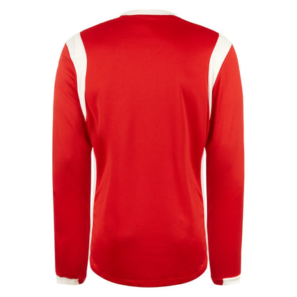 Vermillion-White - Back - Umbro Mens Spartan Long-Sleeved Jersey