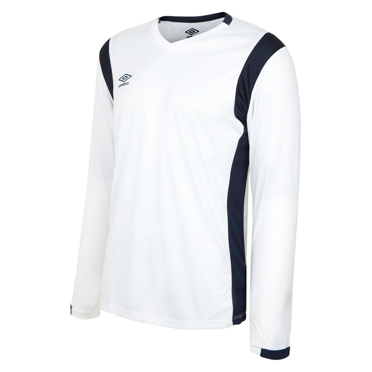 White-Dark Navy - Front - Umbro Mens Spartan Long-Sleeved Jersey