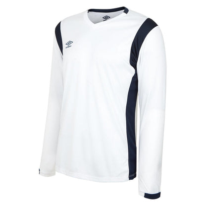 White-Dark Navy - Front - Umbro Mens Spartan Long-Sleeved Jersey