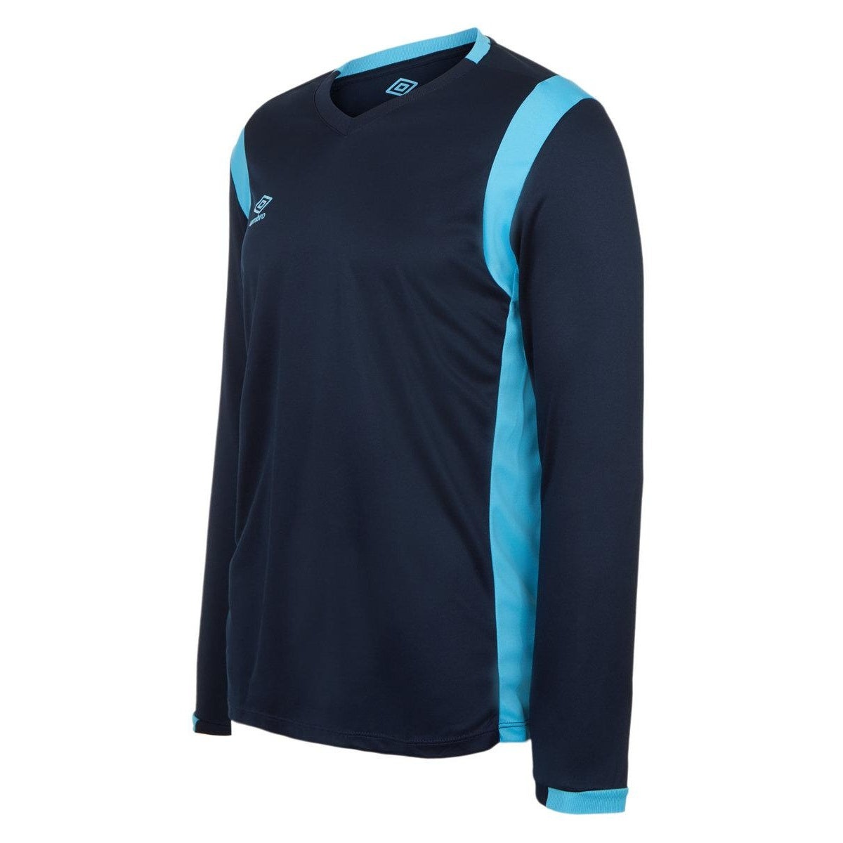 Dark Navy-Sky Blue - Front - Umbro Mens Spartan Long-Sleeved Jersey