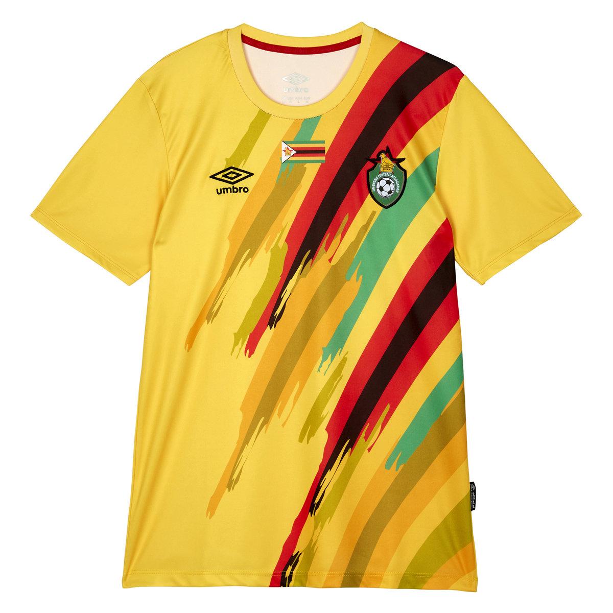 Yellow - Front - Umbro Mens 21-22 Zimbabwe Football Association Home Jersey