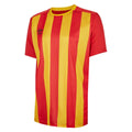 Vermillion-Yellow - Front - Umbro Childrens-Kids Milan Stripe Short-Sleeved Jersey