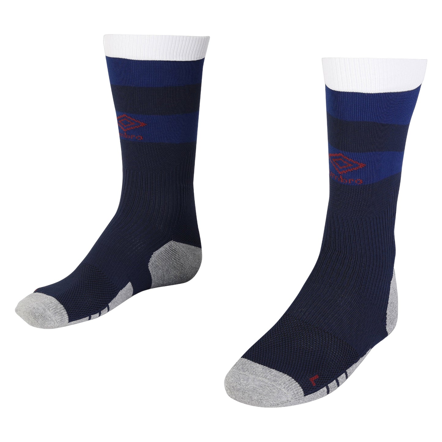 Navy Blue-White-Blue - Front - Umbro Mens 23-24 England Rugby Mid Calf Home Socks