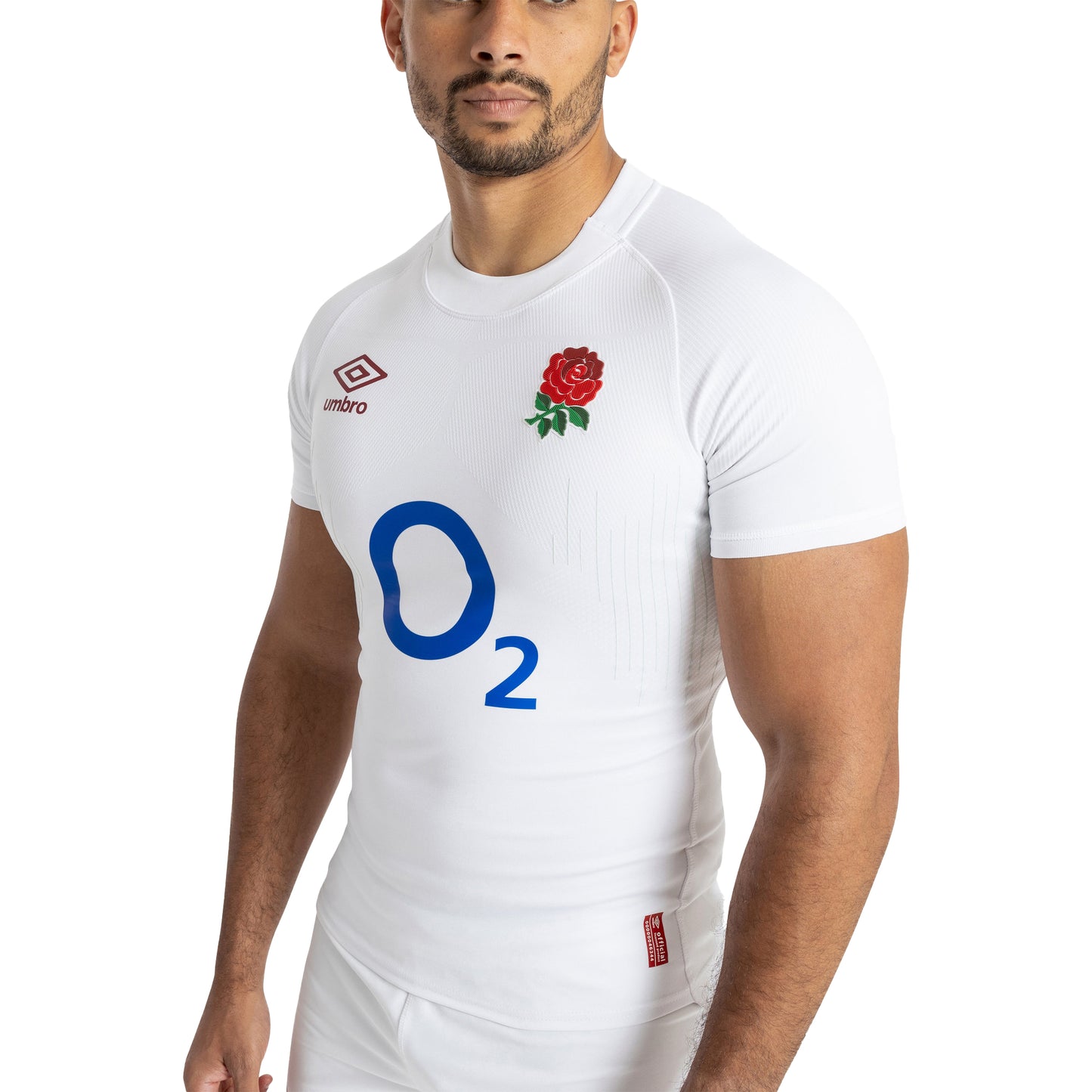 White - Side - Umbro Mens 23-24 Pro England Rugby Home Jersey