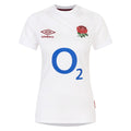 White - Front - Umbro Womens-Ladies 23-24 England Rugby Replica Home Jersey