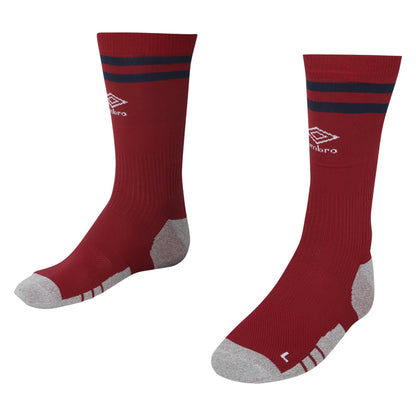 Claret Red-Grey-Navy - Front - Umbro Mens 23-24 England Rugby Mid Calf Alternate Socks