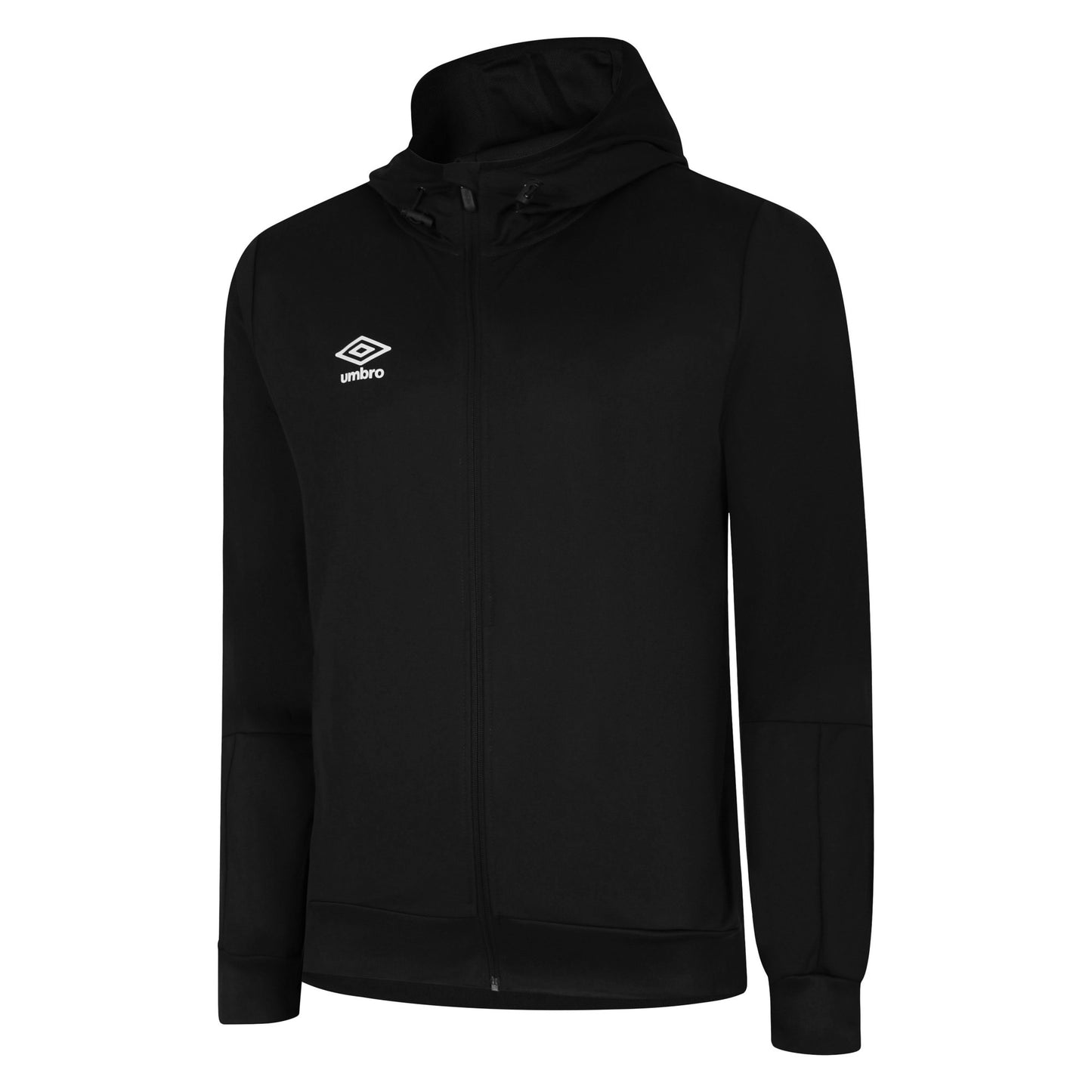 Black-White - Front - Umbro Mens Total Training Knitted Full Zip Hoodie