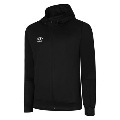 Black-White - Front - Umbro Mens Total Training Knitted Full Zip Hoodie