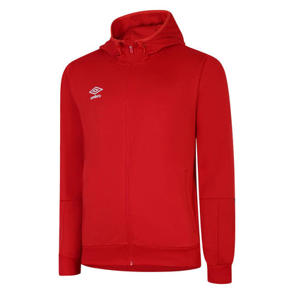 Vermillion-Black - Front - Umbro Mens Total Training Knitted Full Zip Hoodie