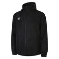Black-White - Back - Umbro Mens Total Training Waterproof Jacket