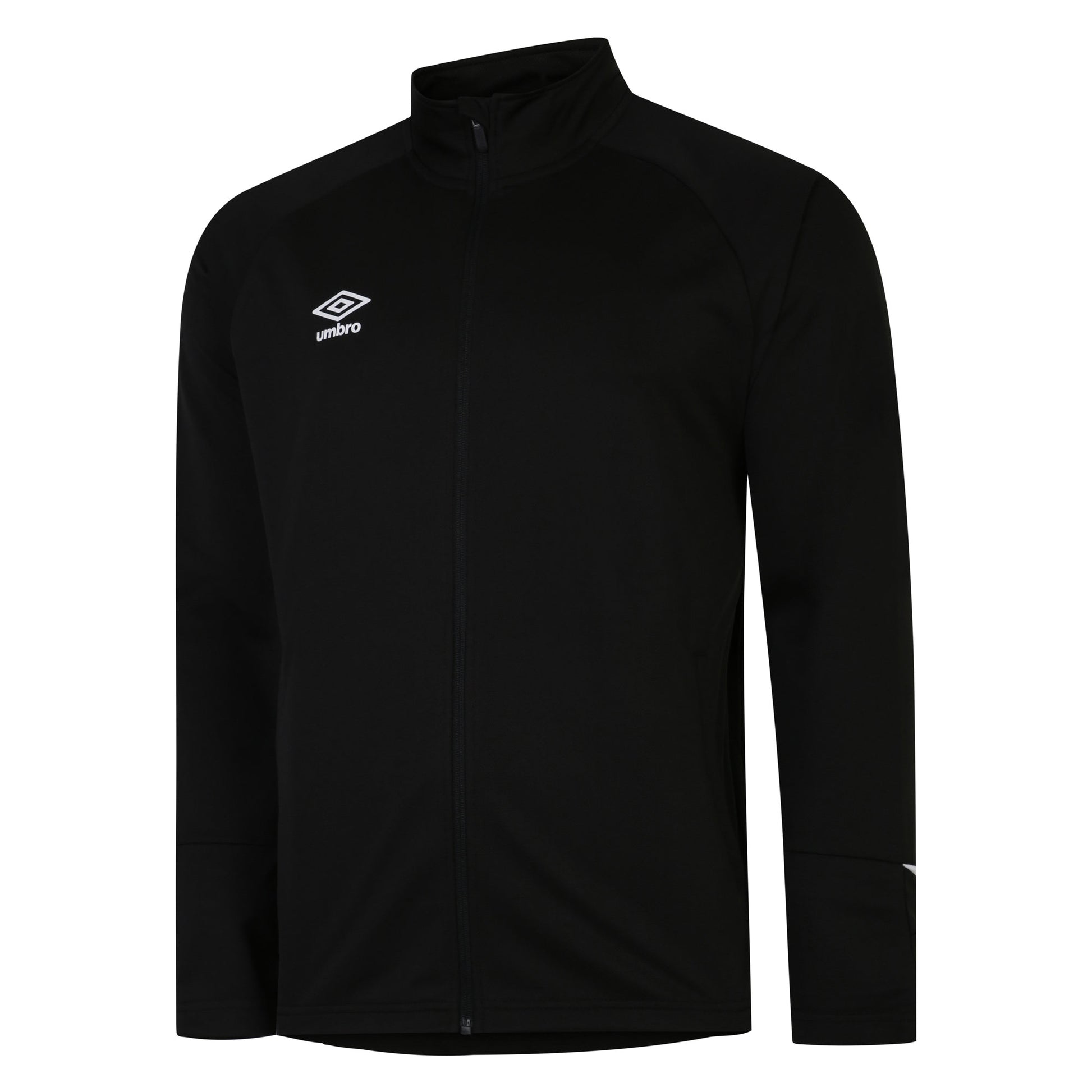 Black-White - Side - Umbro Mens Total Training Knitted Track Jacket