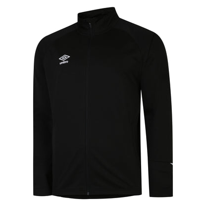 Black-White - Side - Umbro Mens Total Training Knitted Track Jacket