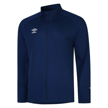 Navy-White - Side - Umbro Mens Total Training Knitted Track Jacket