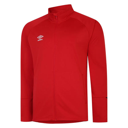Vermillion-Black - Side - Umbro Mens Total Training Knitted Track Jacket