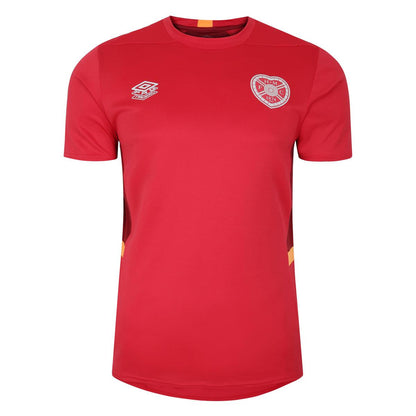 Teaberry-Deep Claret-Orange Pop - Front - Umbro Childrens-Kids 23-24 Heart Of Midlothian FC Training Jersey
