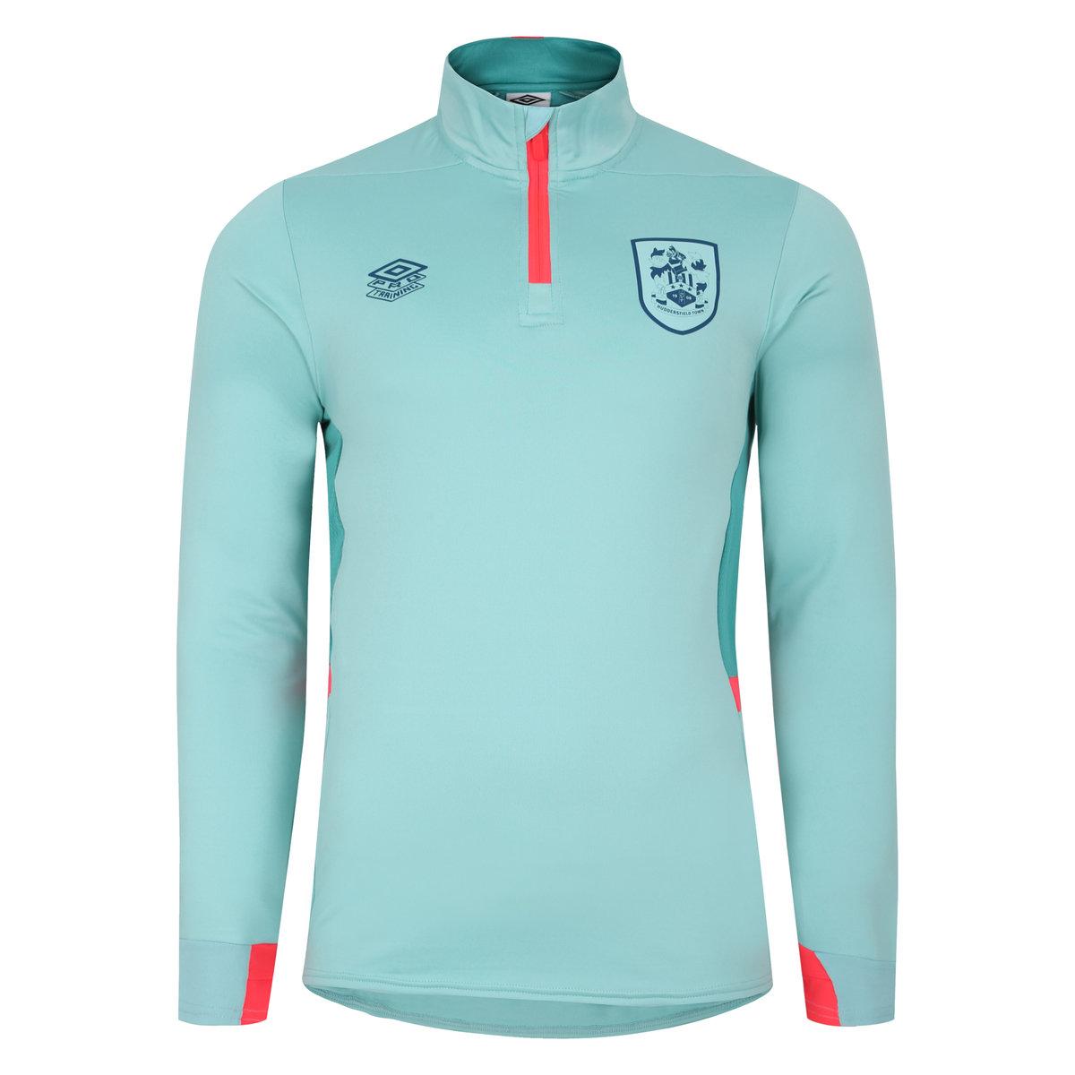 Aqua Haze-Latigo Bay-Lava Pink - Front - Umbro Mens 23-24 Huddersfield Town AFC Midlayer