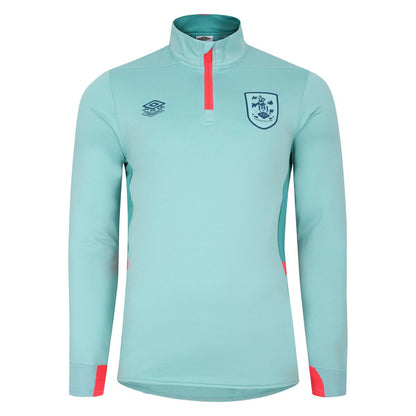 Aqua Haze-Latigo Bay-Lava Pink - Front - Umbro Mens 23-24 Huddersfield Town AFC Midlayer