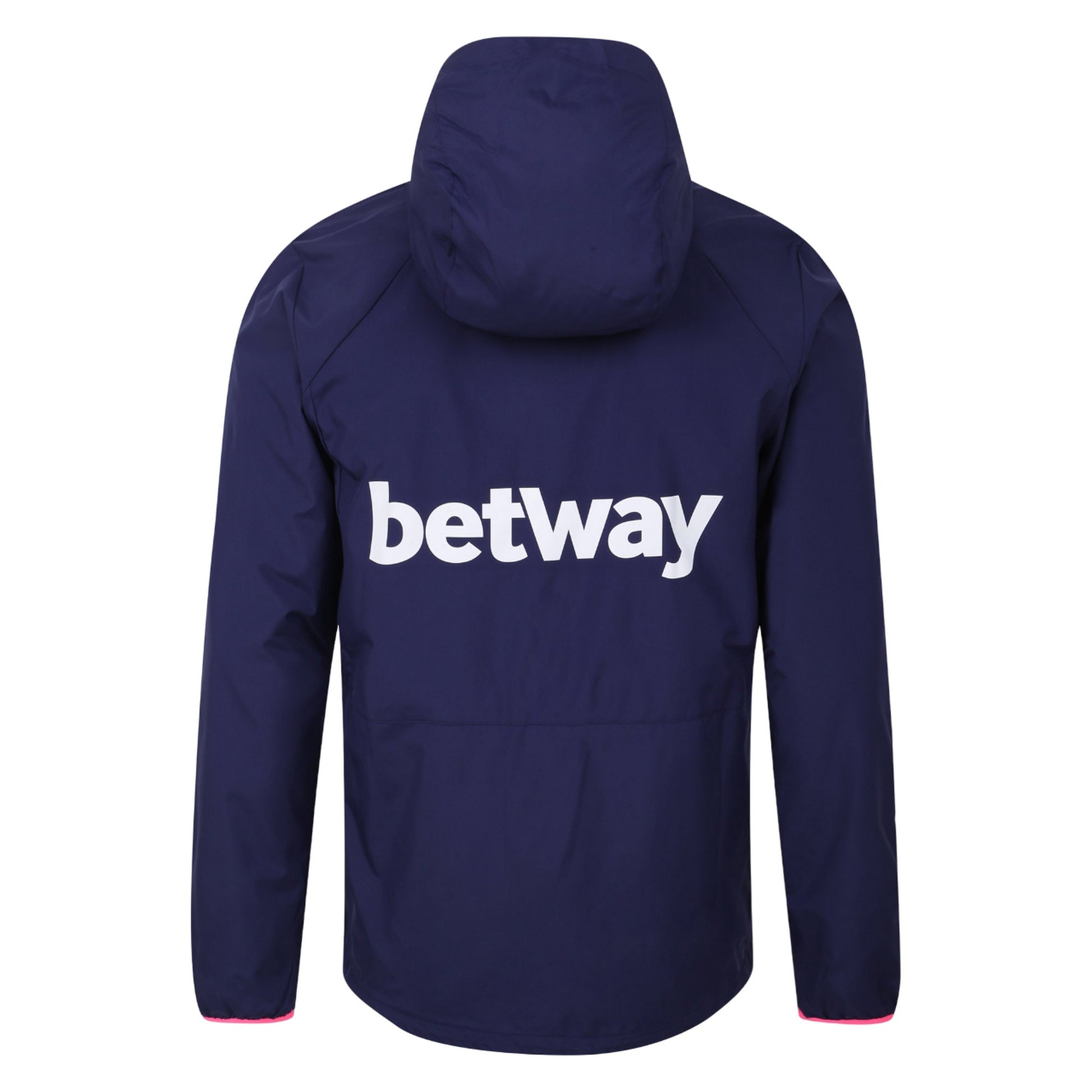 Astral Aura-Knockout Pink - Back - Umbro Mens 23-24 West Ham United FC Showerproof Jacket