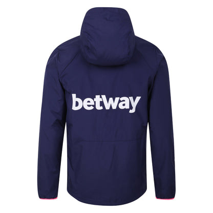 Astral Aura-Knockout Pink - Back - Umbro Mens 23-24 West Ham United FC Showerproof Jacket