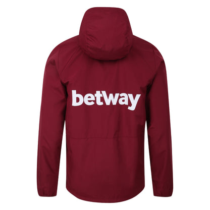 New Claret-Tawny Port - Back - Umbro Mens 23-24 West Ham United FC Showerproof Jacket