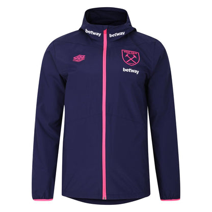 Astral Aura-Knockout Pink - Front - Umbro Mens 23-24 West Ham United FC Showerproof Jacket