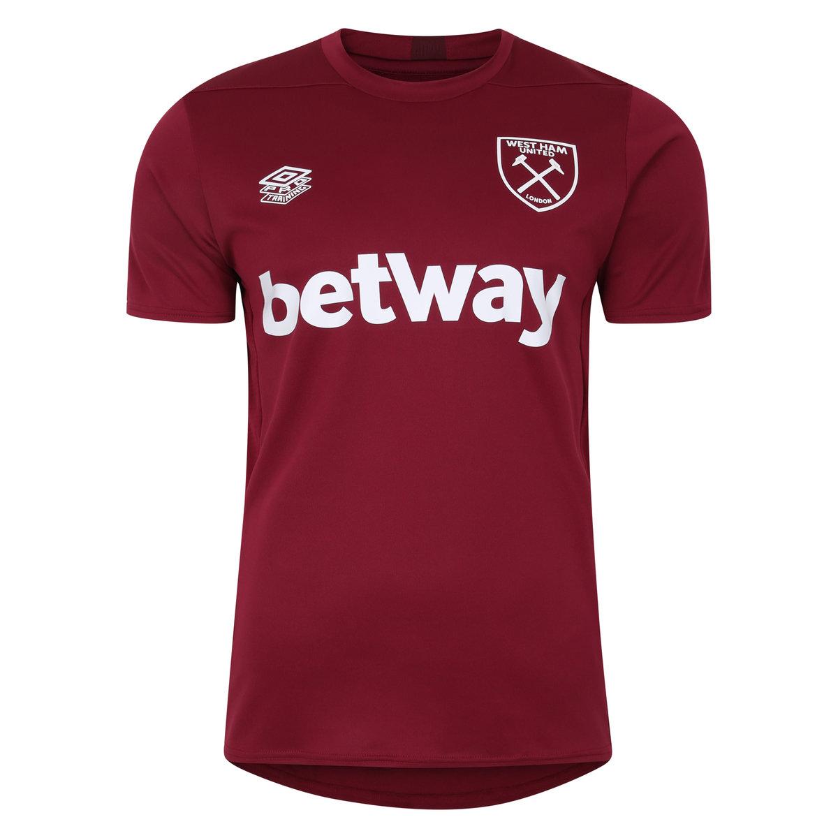 New Claret-Tawny Port - Front - Umbro Mens 23-24 West Ham United FC Training Jersey