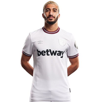 White-Maroon-Black - Front - Umbro Mens 23-24 West Ham United FC Away Jersey