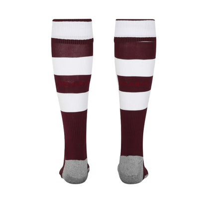 Maroon-White-Grey - Back - Umbro Childrens-Kids 23-24 Heart Of Midlothian FC Third Socks