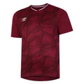 Claret Red-Tawny Port - Front - Umbro Childrens-Kids Triassic Short-Sleeved Jersey