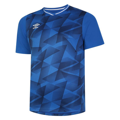 Royal Blue-Dark Navy - Front - Umbro Childrens-Kids Triassic Short-Sleeved Jersey