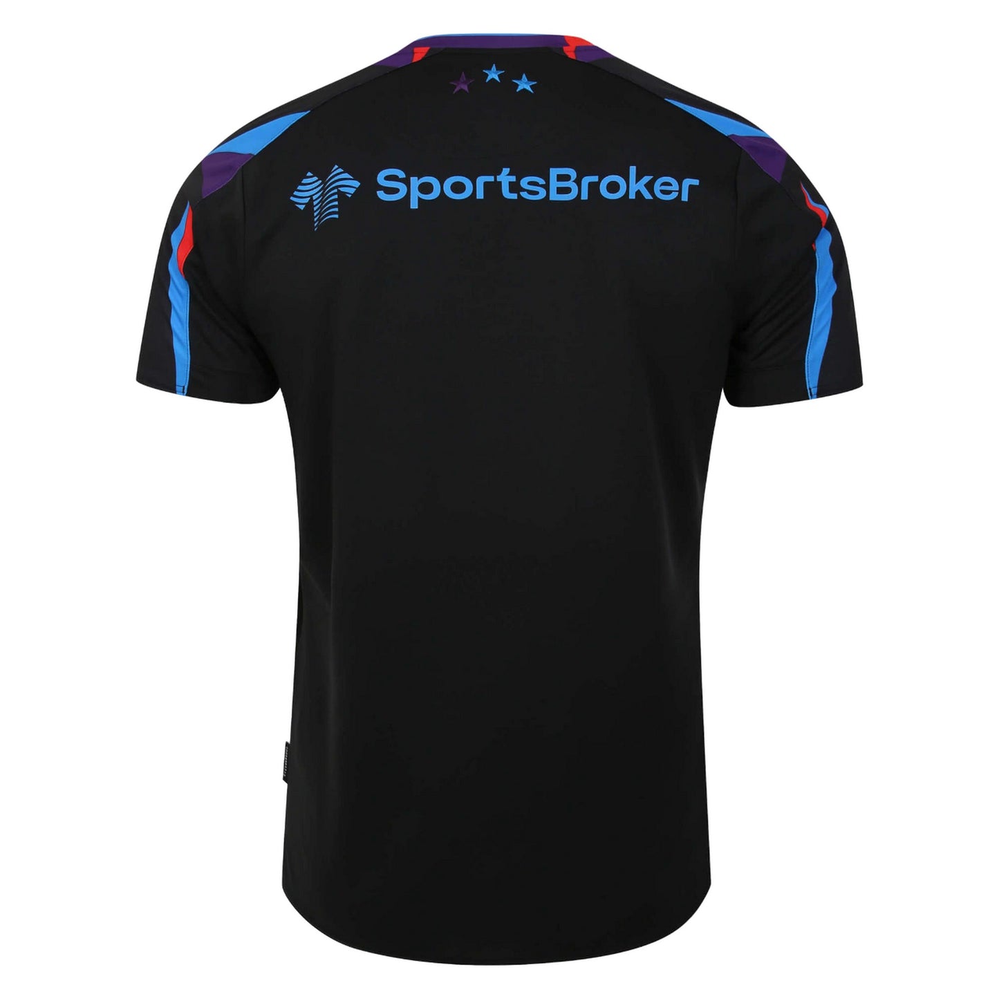 Black-Blue-Orange - Back - Umbro Childrens-Kids 23-24 Huddersfield Town AFC Third Jersey