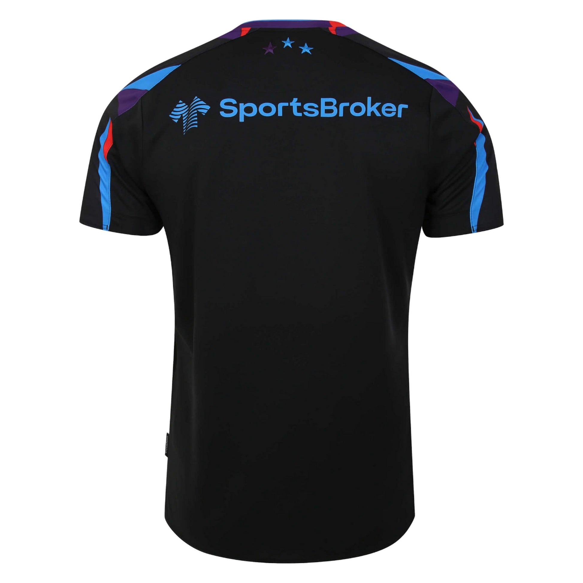 Black-Blue-Orange - Back - Umbro Childrens-Kids 23-24 Huddersfield Town AFC Third Jersey