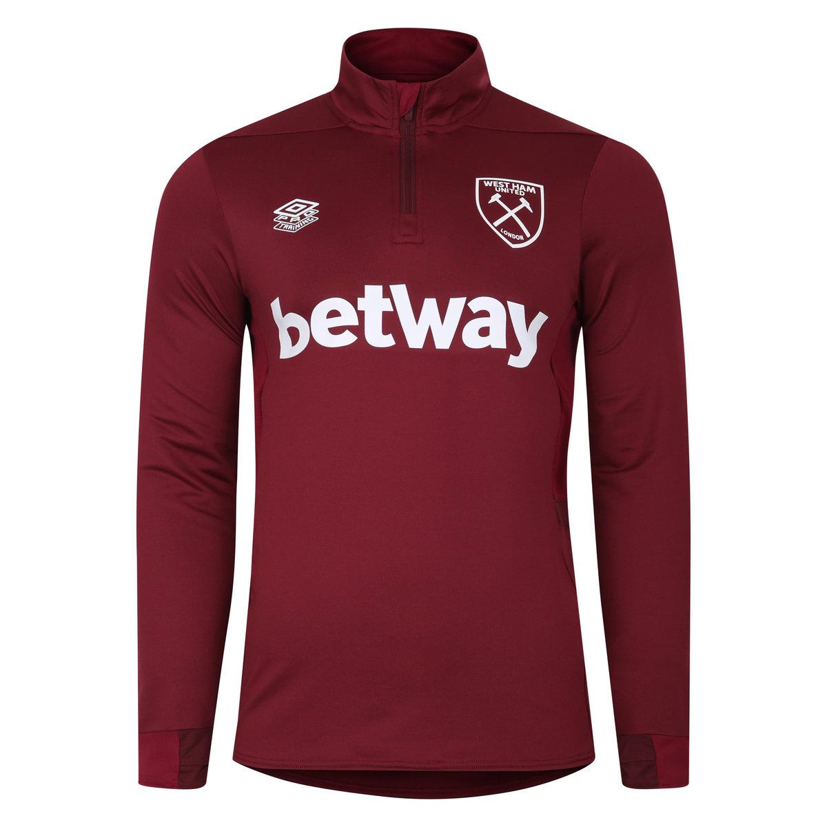New Claret-Tawny Port - Front - Umbro Mens 23-24 West Ham United FC Midlayer