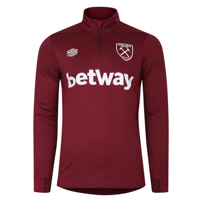 New Claret-Tawny Port - Front - Umbro Mens 23-24 West Ham United FC Midlayer