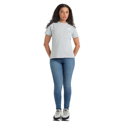Grey Marl-White - Side - Umbro Womens-Ladies Core Classic T-Shirt