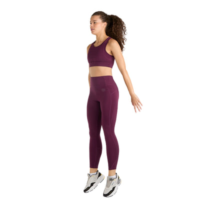 Potent Purple-Mauve Shadow - Back - Umbro Womens-Ladies Pro Training 7-8 Leggings