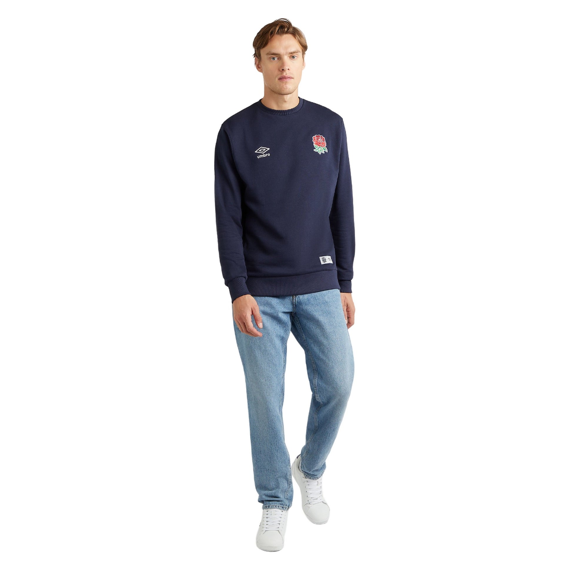 Navy Blazer - Side - Umbro Mens Dynasty England Rugby Sweatshirt
