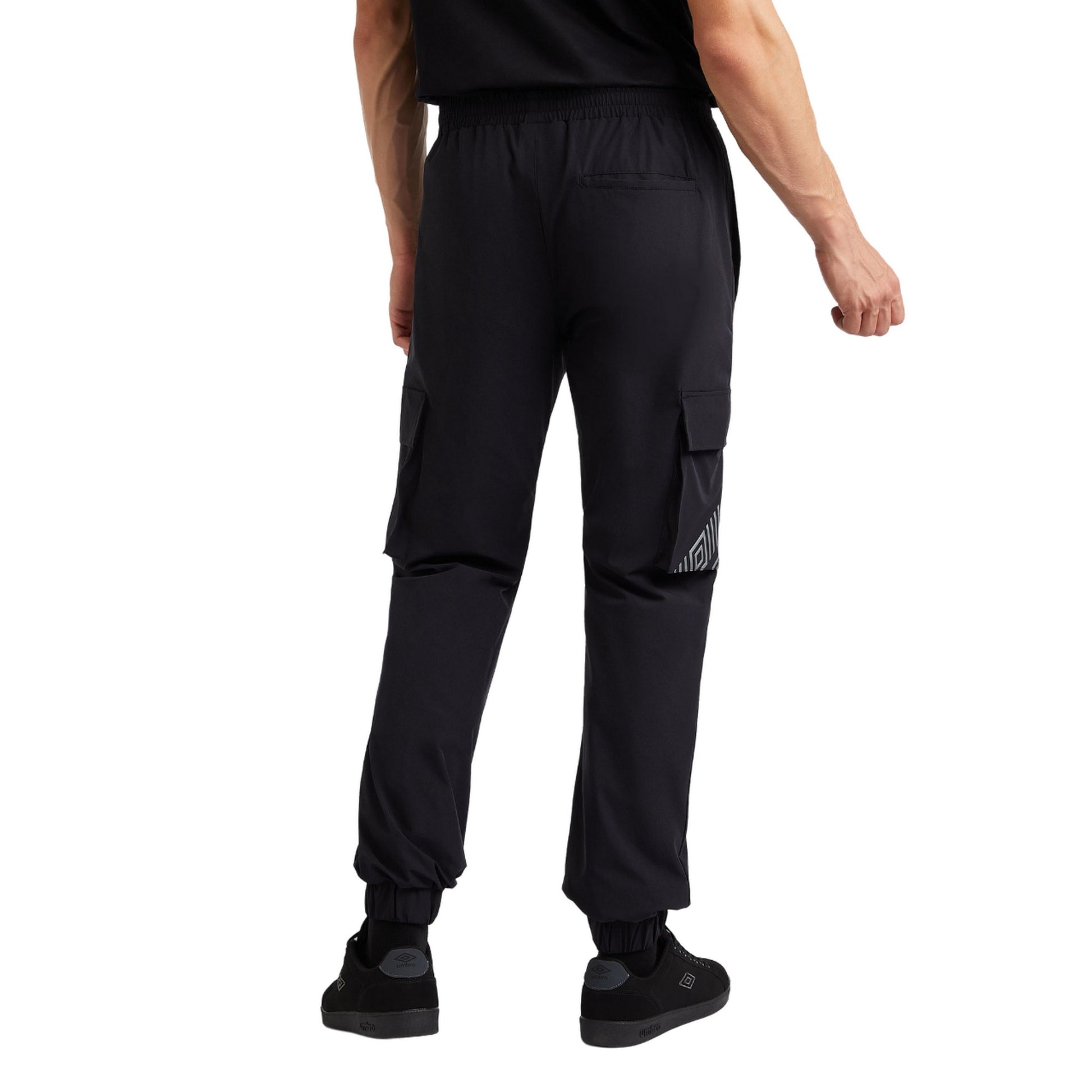 Black-Woodland Grey - Back - Umbro Mens City Silo Horizon Cargo Trousers