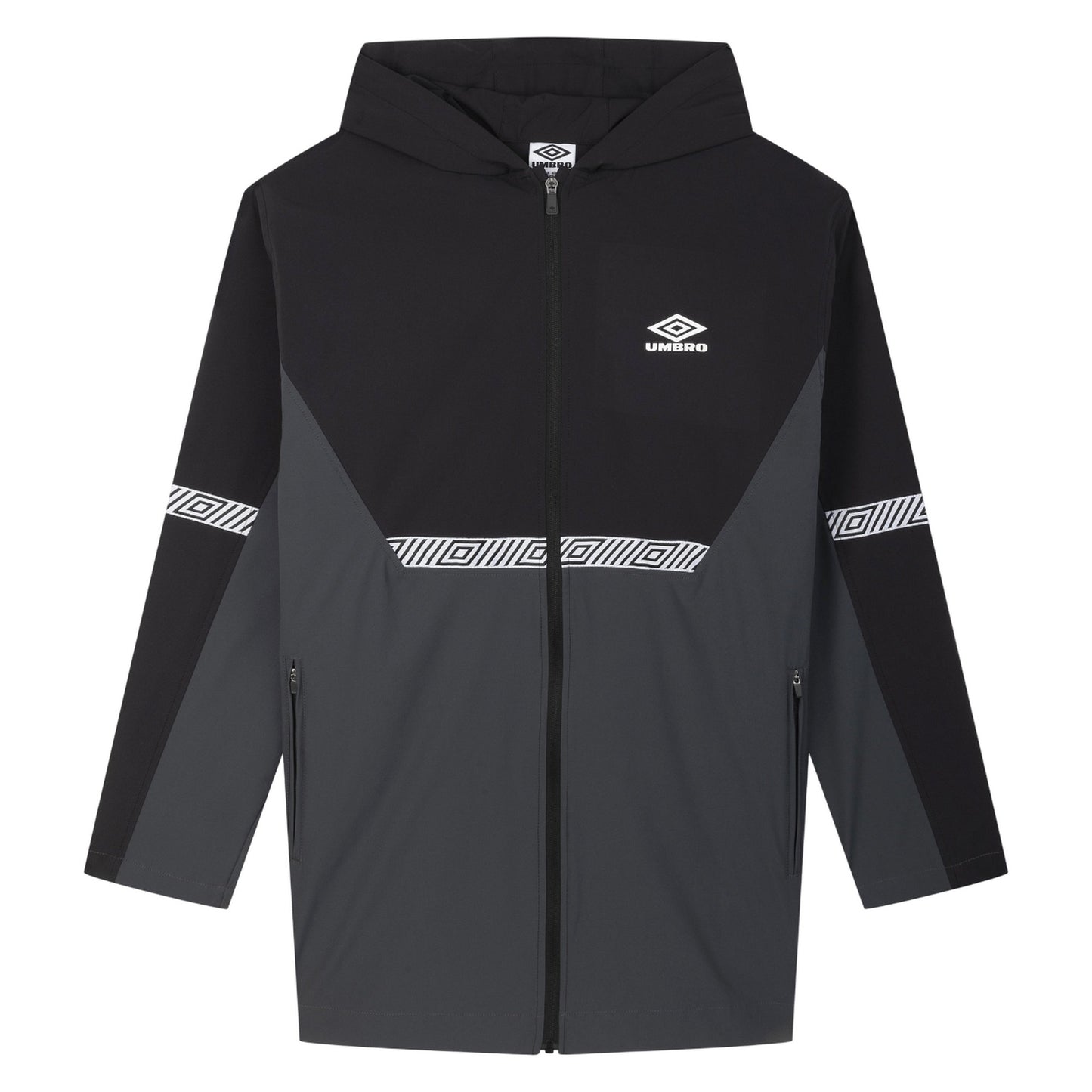 Woodland Grey-Black - Front - Umbro Mens Club Jacket