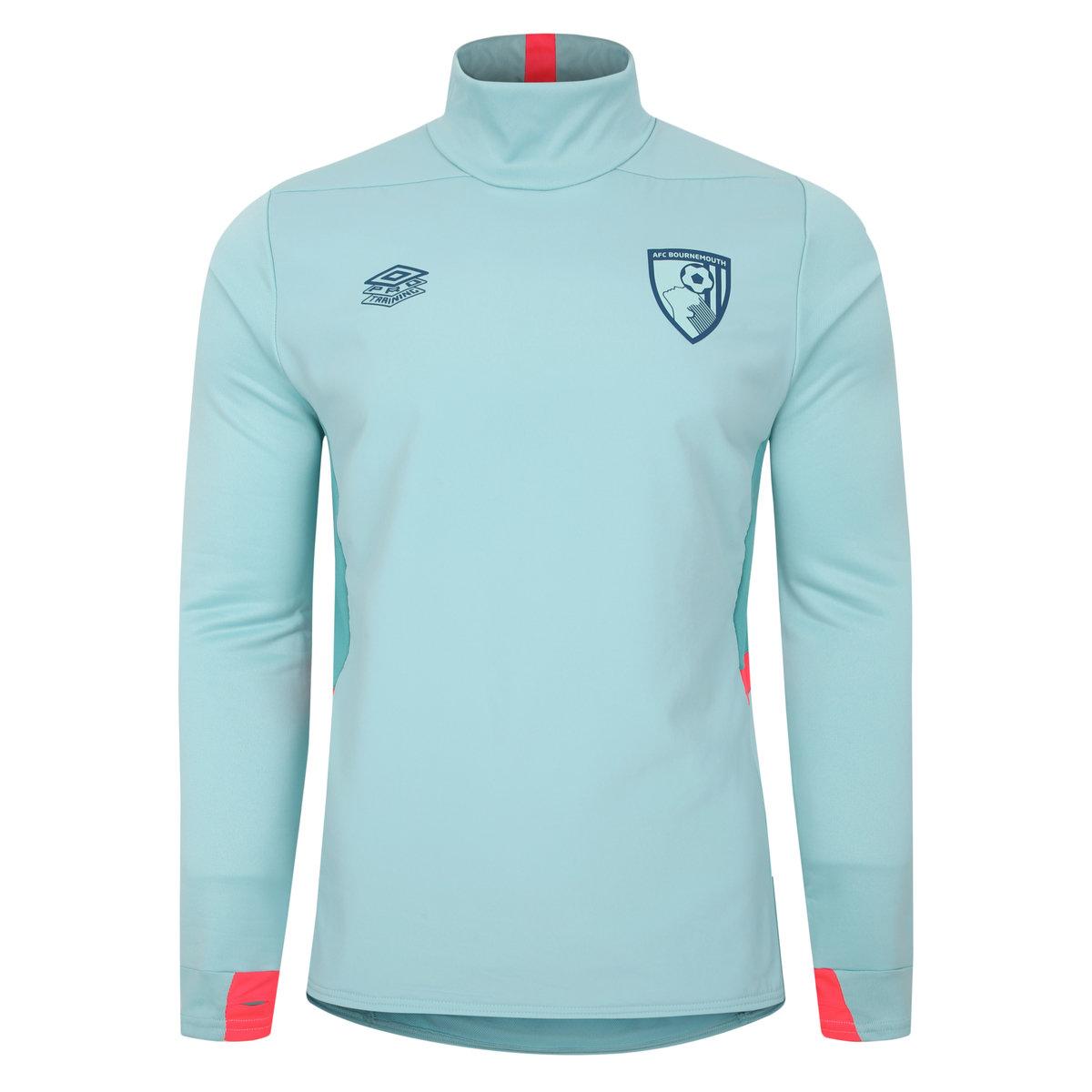 Aqua Haze-Latigo Bay-Lava Pink - Front - Umbro Mens 23-24 AFC Bournemouth Drill Top