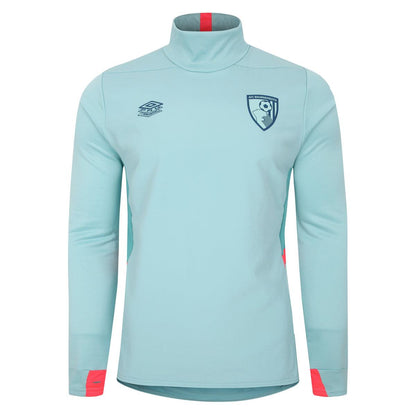 Aqua Haze-Latigo Bay-Lava Pink - Front - Umbro Mens 23-24 AFC Bournemouth Drill Top