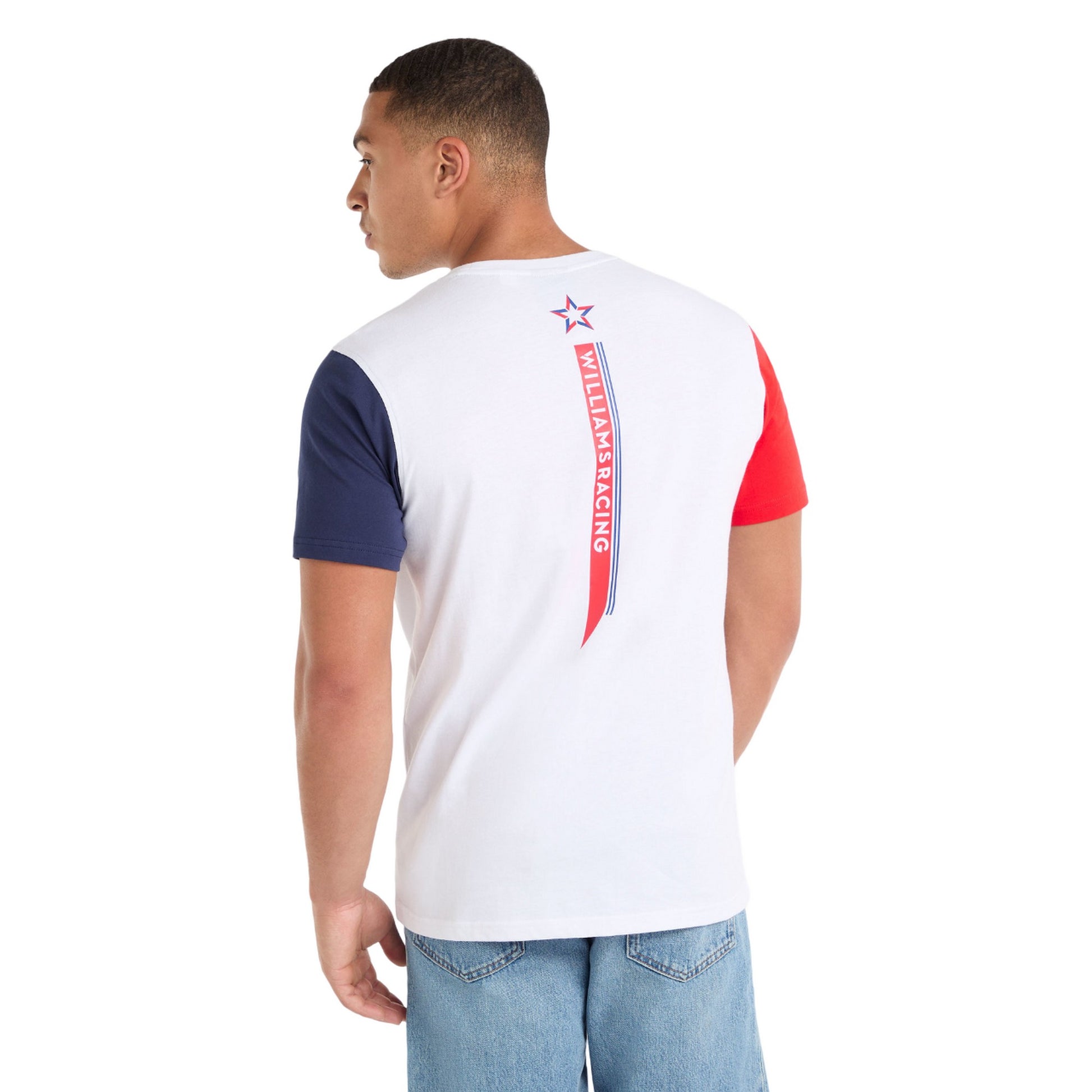 White-Peacoat-Teaberry - Back - Umbro Mens Texas Williams Racing T-Shirt