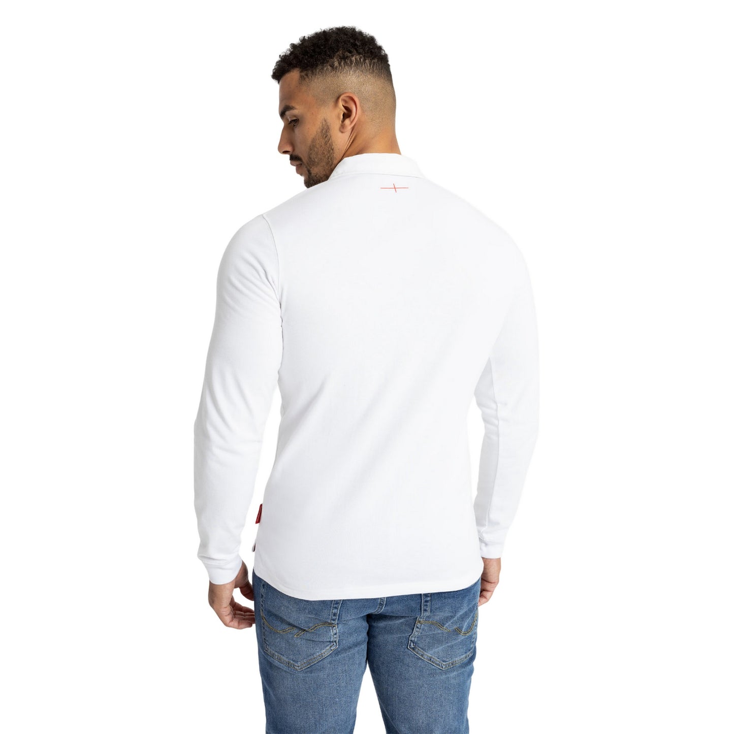 White-Blue-Red - Back - Umbro Mens 23-24 England Rugby Long-Sleeved Home Jersey