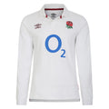 White-Blue-Red - Front - Umbro Mens 23-24 England Rugby Long-Sleeved Home Jersey