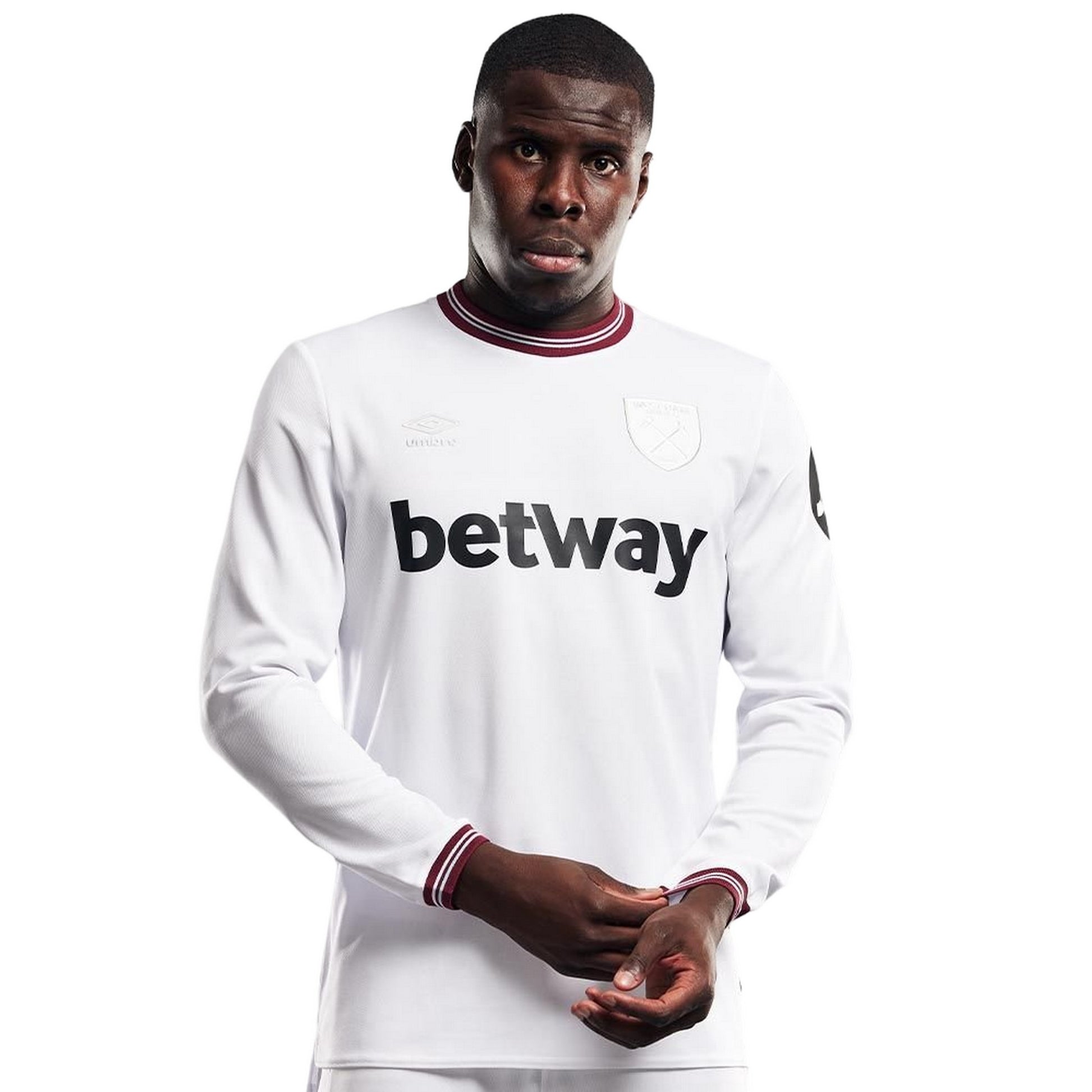 White-Claret Red - Front - Umbro 23-24 West Ham United FC Away Jersey