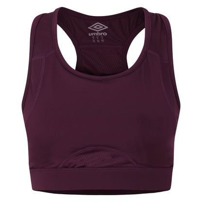 Potent Purple-Mauve Shadow - Front - Umbro Womens-Ladies Pro Training Sports Bra