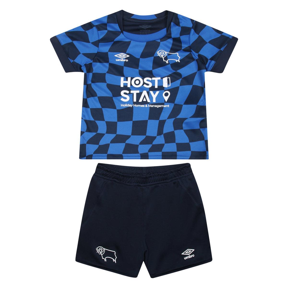 Royal Blue-Navy Blue - Front - Umbro Childrens-Kids 23-24 Derby County FC Away Kit