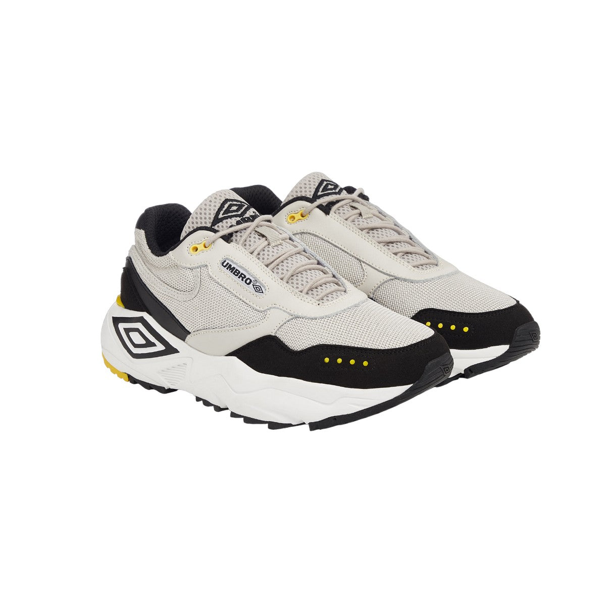 White-Black-Royal Blue - Front - Umbro Mens Phoenix Leather Trainers